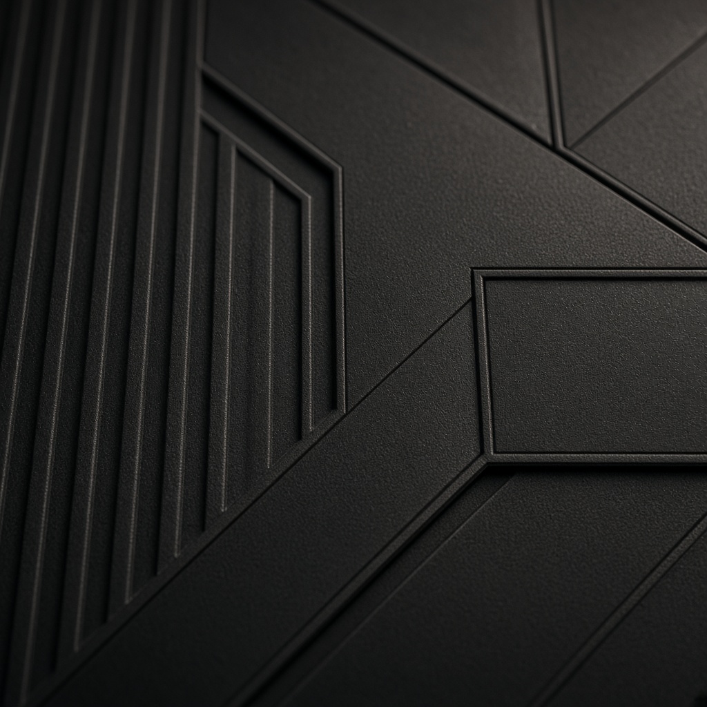 Milled carbon board with shallow geometric ridges.